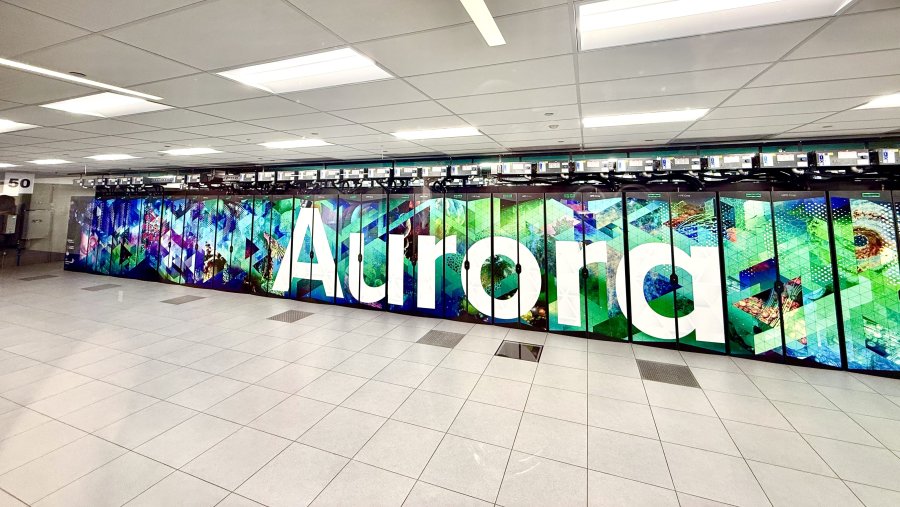 Aurora supercomputer rack wall at Argonne National Laborator